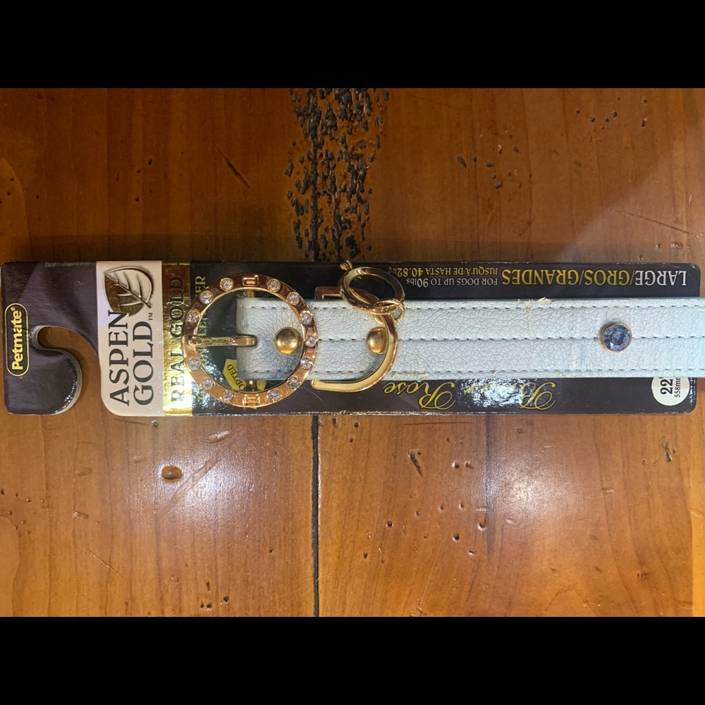NWT! Petmate Gold plated collar with crystals 22”
